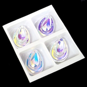 30mm Molded Glass AB Teardrop Pendant Drop Charm Suncatcher