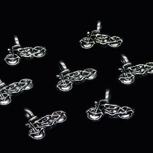 2pc - 22x20mm Tibet Tibetan Silver Metal Motorcycle / Bike / Cycle Pendants Charms Drops