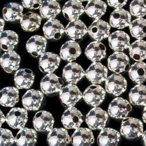 25pc - 2mm Vintage Silver Plated Copper Metal Round Sphere Spacer Beads