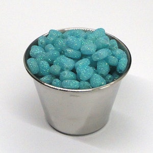 12pc - 9mm Textured Sparkly Pastel Aquamarine Blue Heart GLITTER Coated STARDUST Spacer Beads