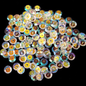 12pc - 8mm Vintage Swarovski Crystal AB Round Beads Spacers Lochrosen Sew-On Article 3000 aka 3128 or 3112