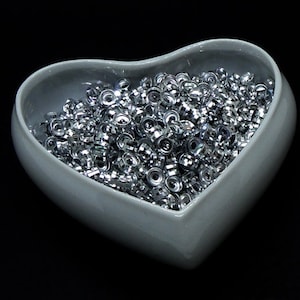 20pc - 6mm Anodized SILVER Diamond Cut Design Round Rondelle Metal Spacer Beads