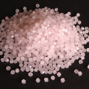 24pc - 3mm Thunder Polish Faceted Light Cotton Candy Pink Jade Crystal Bicone Spacer Beads