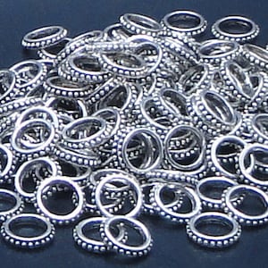 8pc - 11mm Tibet / Tibetan Silver Metal Round Rondelle Spacer Beads