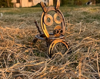 Hufeisen Schwein: Rustikale Metall Bauernhaus Kunst