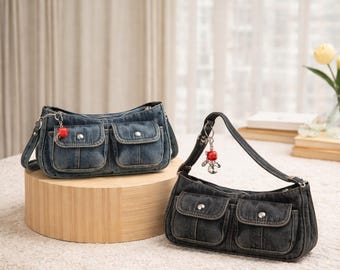 Coach Poppy Navy Denim Signature Optic Shoulder Glam Tote Bag - Etsy