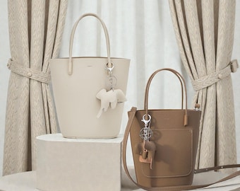 Women’s Bucket Bag – Genuine Leather Crossbody Shoulder Bag