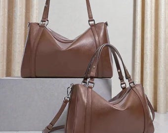 Genuine Leather Shoulder Bag, Underarm Tote, Women Commuter Bag