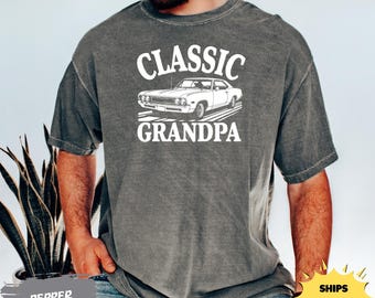 Camisa de regalo personalizada con colores cómodos para abuelos, amantes de los autos clásicos