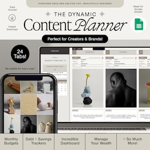 Content Calendar • Content Planner (Social Media Content Planner Spreadsheet Monthly Content Calendar Google Sheets Template Instagram)
