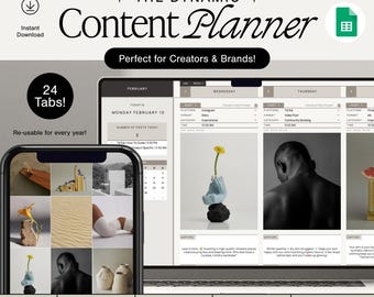 Inhalts-Kalender • Inhalts-Planer (Social Media Content Planner Tabelle Monatlicher Inhalts-Kalender Google Sheets Template Instagram)
