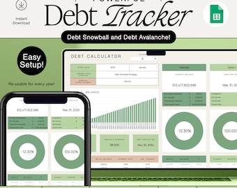Debt Snowball Tracker: Google Sheets Budget Template (Digital Download)