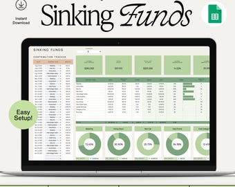 Sinking Funds Tracker | Google Sheets Budget Spreadsheet | Savings Planner Template | Digital Finance Organizer