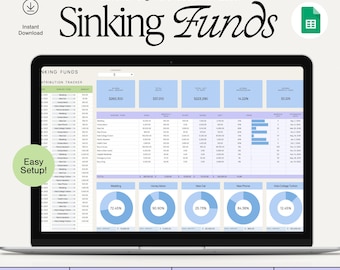 Sinking Funds Tracker | Aesthetic Savings Spreadsheet | Google Sheets Budget Template | Finance Planner