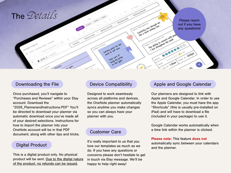 OneNote Planner 2026 • Hyperlinked Digital Planner • One Note Template For Project Management And Work Planning • Bonus Stickers! image 9
