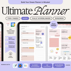 Digital Planner 2026 | ADHD Digital Planner | College Planner | GoodNotes Planner | Notability Planner | Weekly Planner image 1