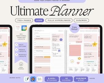 Digital Planner 2026 | ADHD Digital Planner | College Planner | GoodNotes Planner | Notability Planner | Weekly Planner