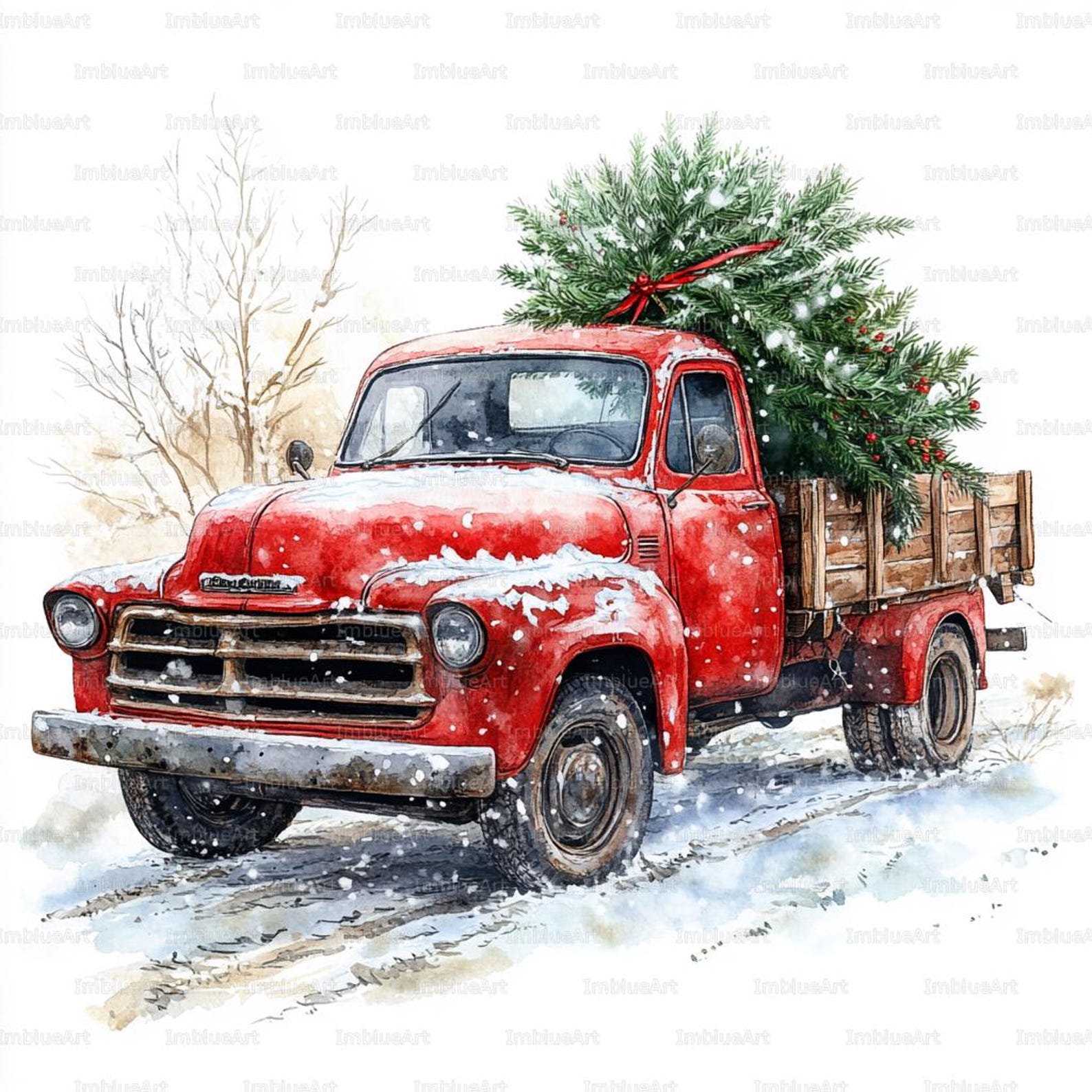 24 Christmas Truck Clipart SET | Holiday Tree Delivery | Printable ...
