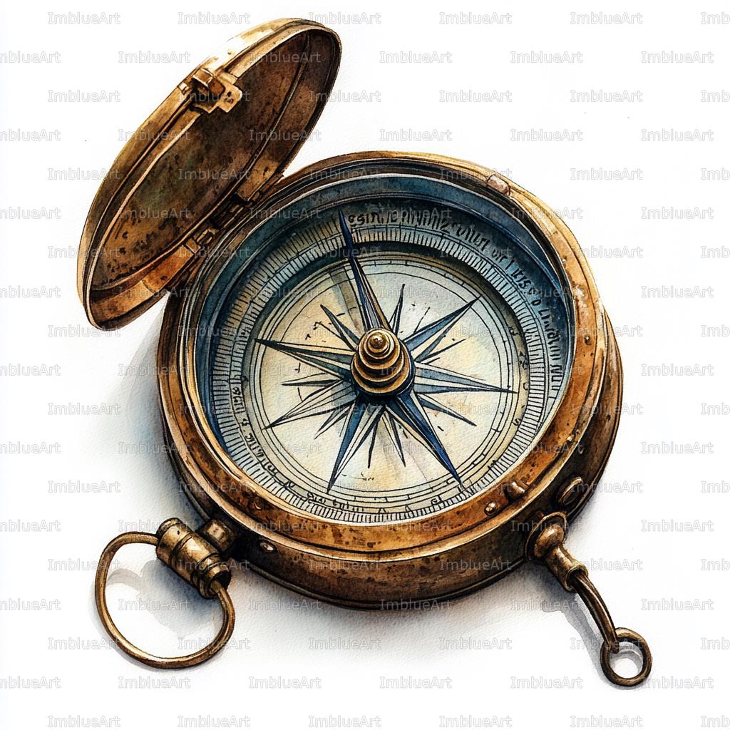24 Vintage Compass Clipart, Antique Compass Art, Travel Compass ...