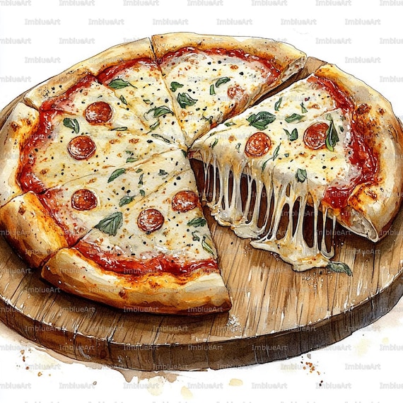 24 Pizza Slice Clipart, Cheese Pull Pizza Slice Italian Food Scene
