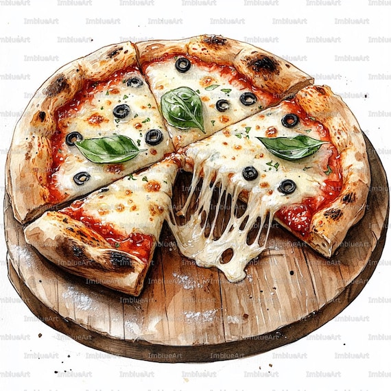 24 Pizza Slice Clipart, Cheese Pull Pizza Slice Italian Food Scene