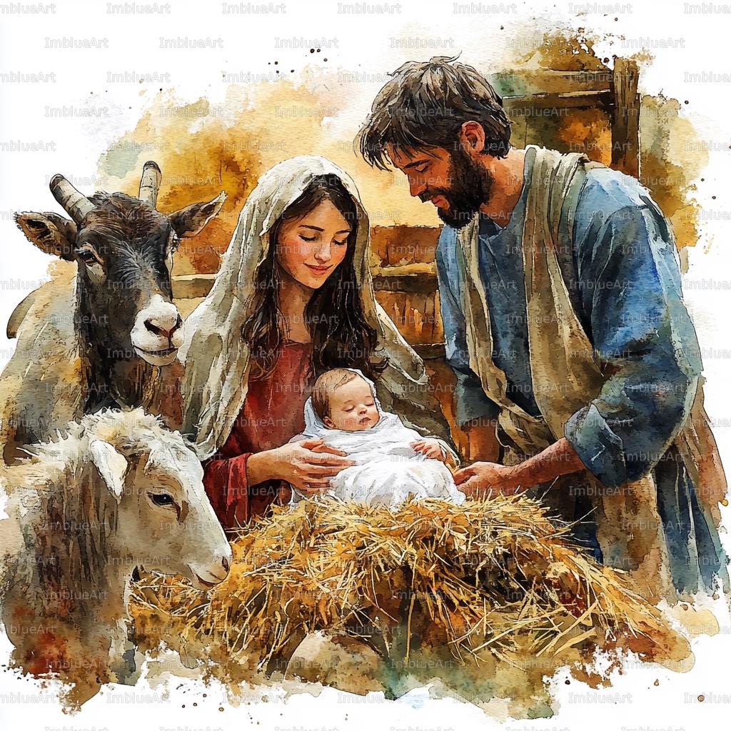 23 Nativity Scene Clipart | Holy Family Art | Religious Christmas ...