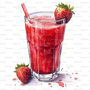 Strawberry Juice Glass - Etsy
