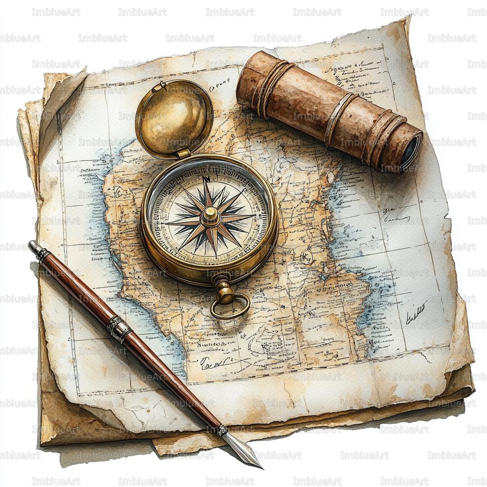 24 Vintage Compass Clipart, Antique Compass Art, Travel Compass ...