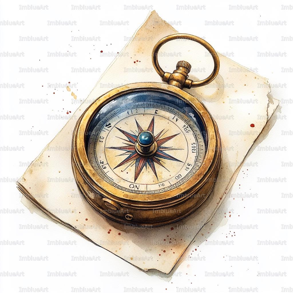 24 Vintage Compass Clipart, Antique Compass Art, Travel Compass ...