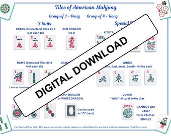 Mahjong Tiles Cheat Sheet