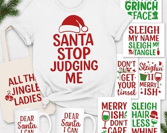 Sarcastic Christmas PNG Bundle: Funny Holiday Clipart (Digital Download)