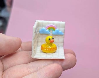 1x1 Mini Poolroom/ Backroom - Diorama - Decoration - Dreamcore/ Liminal Space Miniature made of polymer clay