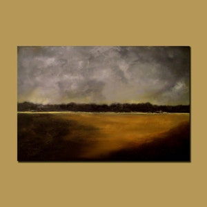 Abstract Landscape Painting, Stormy and Masculine Rustic, Custom Art