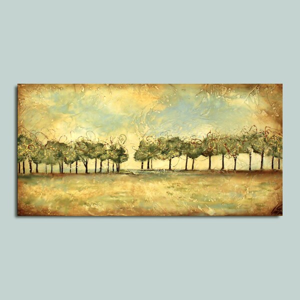 Minimal Art - Abstract Trees - Thick texture original painting
