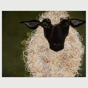 Abstract sheep , on cover of The Yearning Feed book , Animal Wall Art: Black sheep wall art print