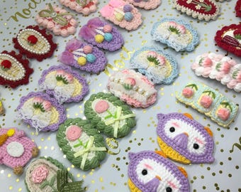Handmade Crochet Hair Clips Baby Birthday Gift Hair Accessories