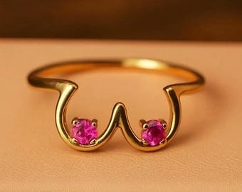 Sterling Silver Ruby Lesbian Pride Ring, LGBTQ Ring