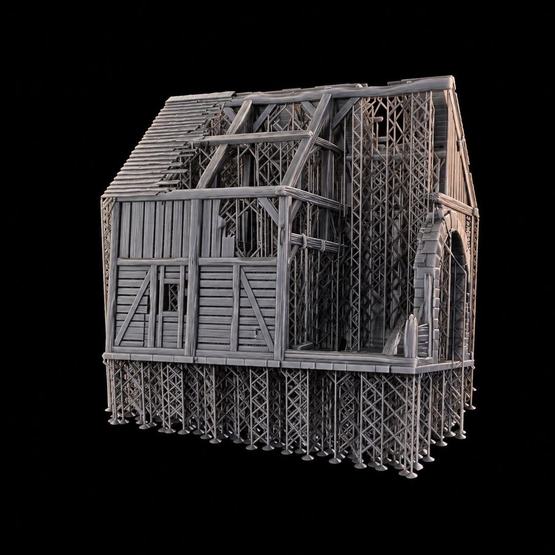 Elevated Barn Structure - Pre-supported 3D Printable STL File for ...