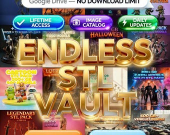 Endless STL Vault – Ultimate 3D Mega Pack | Anime, DnD, Movie & Gamer Models | Lifetime access, no download limit
