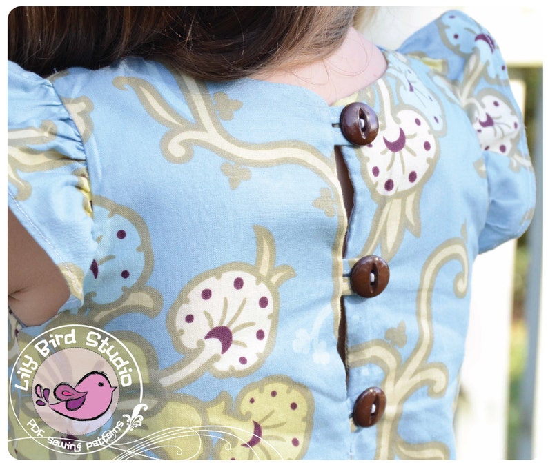 Lily Bird Studio PDF Sewing Pattern Kate's Dress 12 mths to 10 yrs A-line, 2 yoke options, lined bodice FREE Shipping image 2