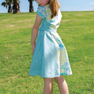 Lily Bird Studio PDF Sewing Pattern Sweet Allie dress and top 1 to 10 years paneled dress, short sleeves, vintage inspired image 5