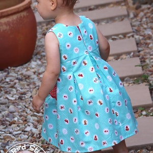 Lily Bird Studio PDF sewing pattern Angelique baby dress newborn to 24 mths high waist, wide gathered pockets image 4