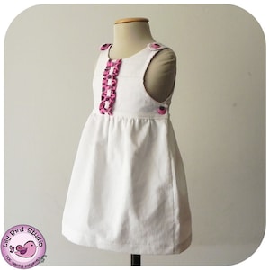 Tianna Dress, back to School dress, 2 to 8 yrs, PDF Pattern and Instructions, lined bodice, buttons on straps and sides, all seasons image 1