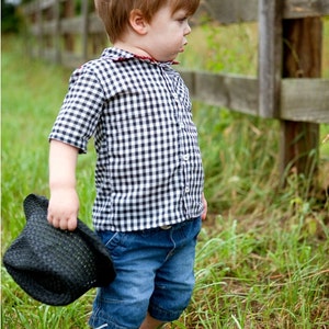 Summer shirt for Boys 12 months to 6 years pdf Pattern and Instructions FREE Shipping image 1