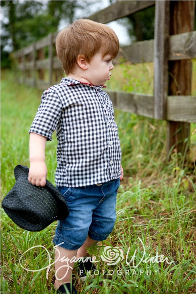 Summer shirt for Boys 12 months to 6 years pdf Pattern and Instructions FREE Shipping image 1