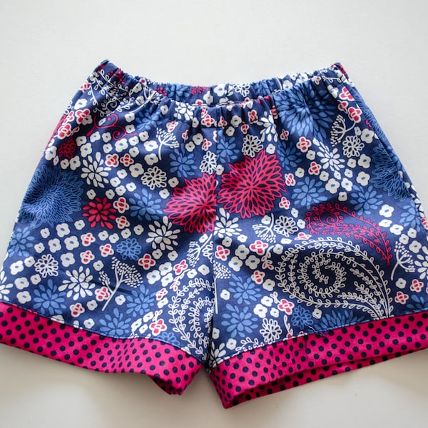 Simple 30 minutes Shorts for boy/girl- perfect project for beginners - 0 months to 8 years - PDF Pattern and Tutorial - easy sew