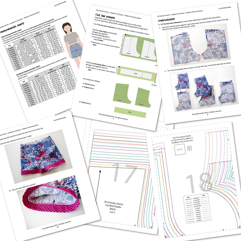 Short simple de 30 minutes pour garçon/fille projet parfait pour les débutants 0 mois à 8 ans Patron et tutoriel PDF couture facile image 5