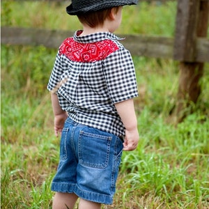 Summer shirt for Boys 12 months to 6 years pdf Pattern and Instructions FREE Shipping image 2