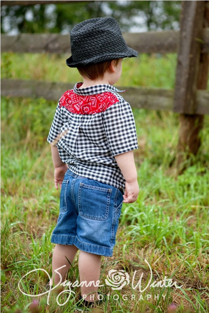 Summer shirt for Boys 12 months to 6 years pdf Pattern and Instructions FREE Shipping image 2