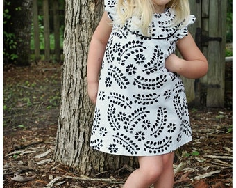 Kate's Dress - 12 mths to 10 yrs - PDF Pattern and Instructions -  A-line, 2 yoke options, lined bodice - FREE shipping